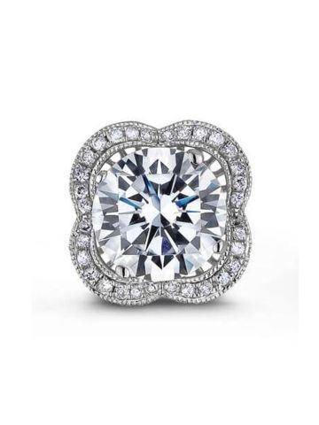 Silver Elegant Flower Engagement